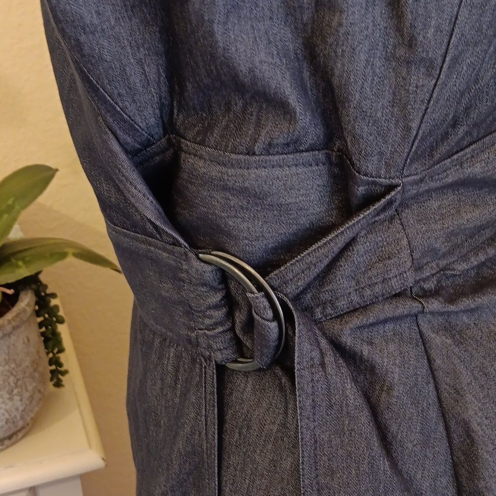 London Times Denim Blue Wrap Dress Coastal Cowgirl - Picture 4 of 10